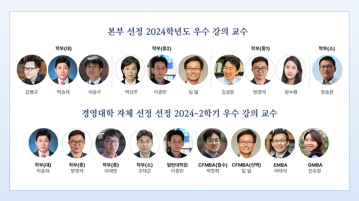 2024학년도 우수 강의 교수 선발